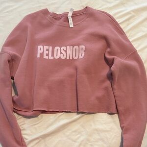 Women's Pink Pelosnob Peloton Cropped Sweatshirt